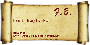 Füsi Boglárka névjegykártya